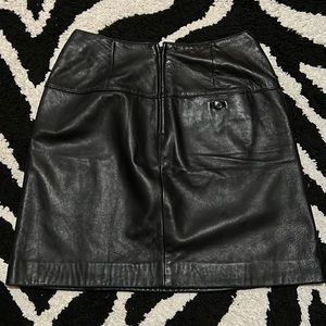 Black leather skirt